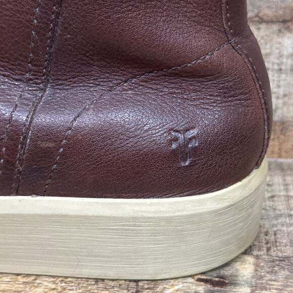 Frye Beacon Inside Zip Boots Brown Leather SZ 9 - Picture 5 of 10